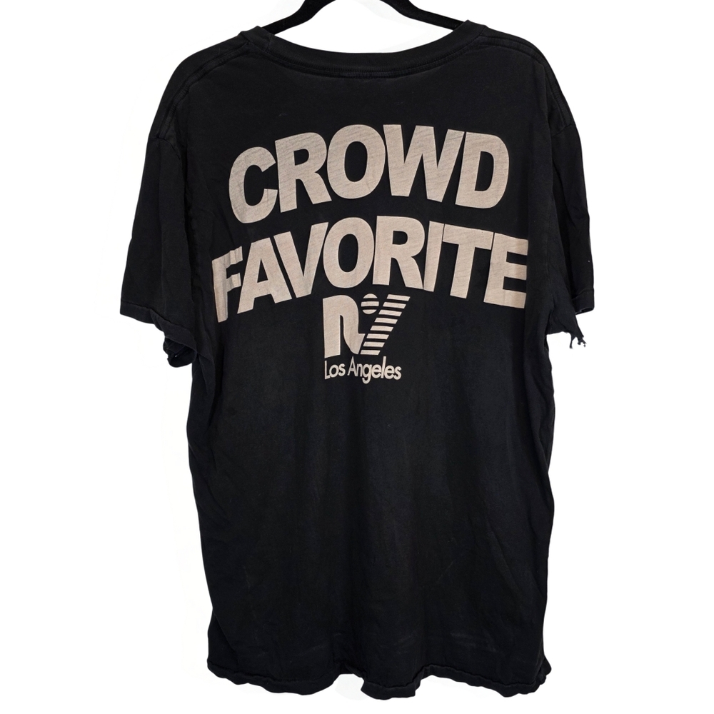 Y2K Thrashed Crowd Favorite Los Angeles Tee Black XL Distressed Streetwear